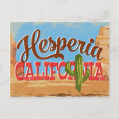 Hesperiaカリフォルニアカートゥーンデザートヴィンテージ旅行 ポストカード (正面)