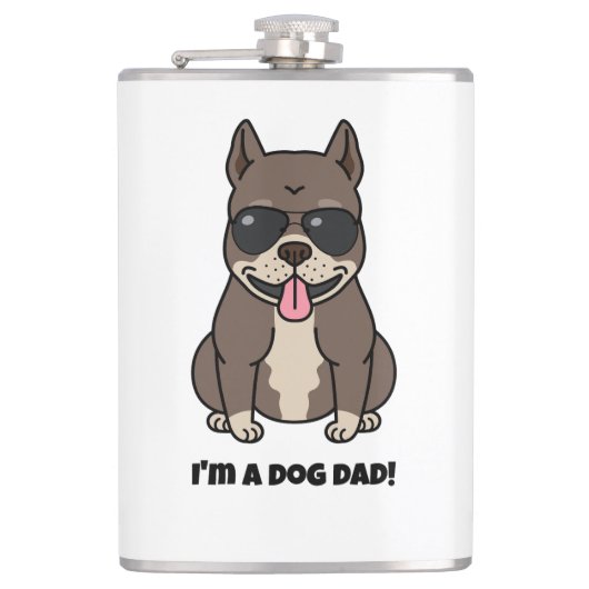 Heupshe met Vinyl Omhulzing – 犬のパパ! フラスク (正面)