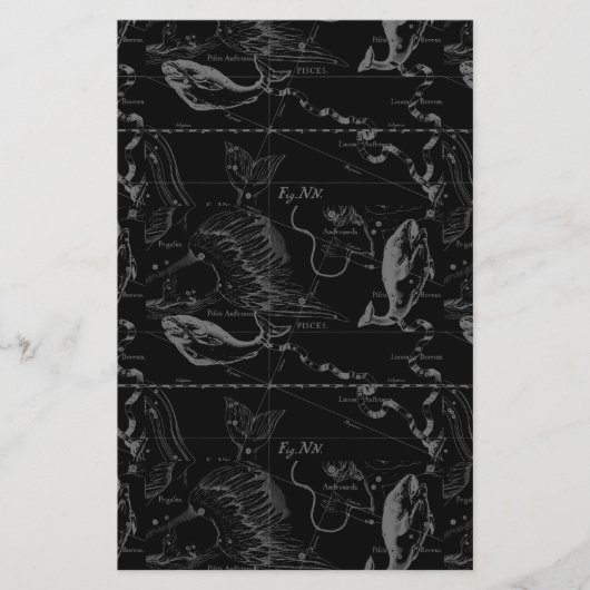 Heveliusによる魚座の星座の地図1690 便箋 (正面)