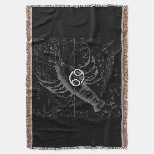 Heveliusのクロムのような癌〔占星術の〕十二宮図のシンボル スローブランケット (正面縦)