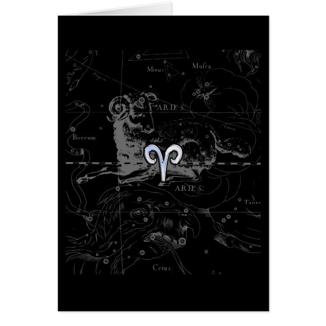 Heveliusのクロムスタイルの牡羊座の(占星術の)十二宮図の印 (正面)