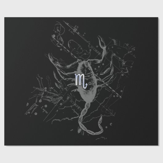 Heveliusのクロムスタイルの蠍座の(占星術の)十二宮図の記号 ラッピングペーパー (フラット)