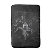 Heveliusのジェミニ(占星術の)十二宮図の記号のようにクロム染料で染めて下さい バスマット (正面縦)