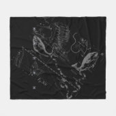 Heveliusの魚類の(占星術の)十二宮図の印のようにクロム染料で染めて下さい フリースブランケット (正面(横))