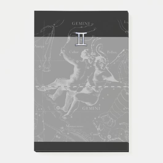 HeveliusのGemini〔占星術の〕十二宮図シンボルのようなクロム ポストイット (正面)