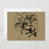 Heveliusを刻む射手座の星座の地図 ポストカード (正面/裏面)