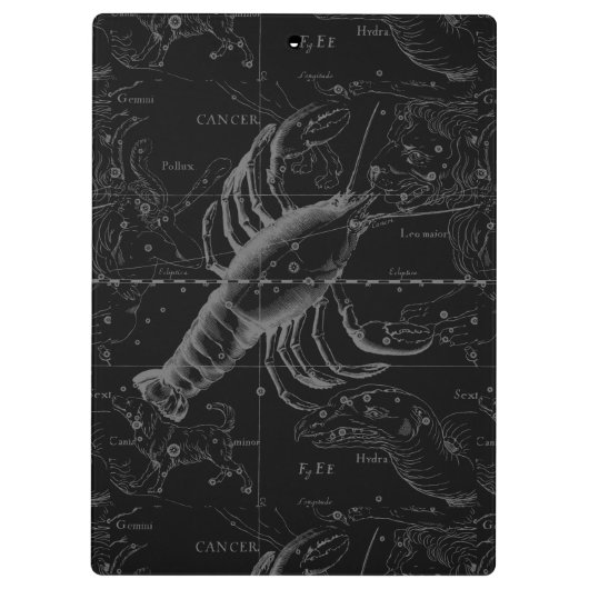 Heveliusを刻む蟹座の星座のヴィンテージ クリップボード (裏面)