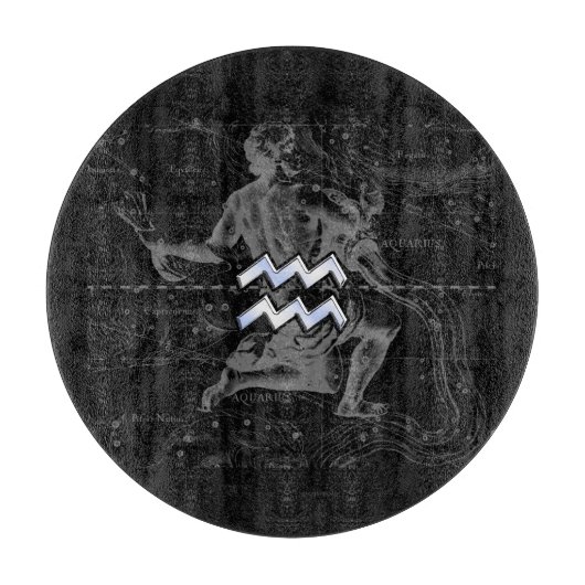 Heveliusマップ上のアクエリアスのようなクロム カッティングボード (正面)