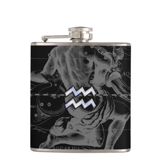 Heveliusマップ上のアクエリアスのようなクロム フラスク (正面)