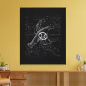 Hevelius上のクロムのような癌の〔占星術の〕十二宮図のサイン キャンバスプリント (インサイチュ (リビング))