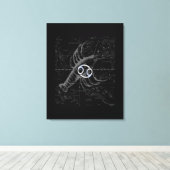 Hevelius上のクロムのような癌の〔占星術の〕十二宮図のサイン キャンバスプリント (インサイチュ (ウッドフロア))