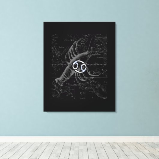 Hevelius上のクロムのような癌の〔占星術の〕十二宮図のサイン キャンバスプリント (インサイチュ (ウッドフロア))