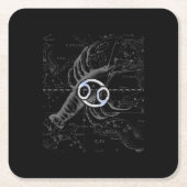 Hevelius上のクロムのような癌の〔占星術の〕十二宮図のサイン スクエアペーパーコースター (正面)