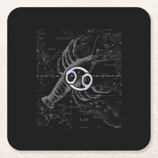 Hevelius上のクロムのような癌の〔占星術の〕十二宮図のサイン スクエアペーパーコースター (正面)
