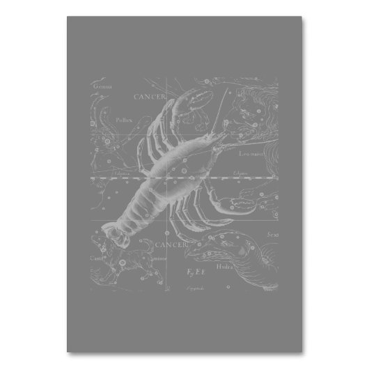 Hevelius上のクロムのような癌の〔占星術の〕十二宮図のサイン テーブルナンバー (裏面)