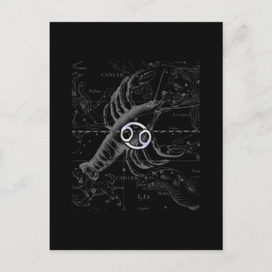 Hevelius上のクロムのような癌の〔占星術の〕十二宮図のサイン ポストカード (正面)