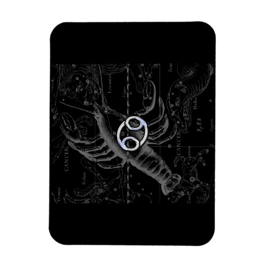 Hevelius上のクロムのような癌の〔占星術の〕十二宮図のサイン マグネット (縦)