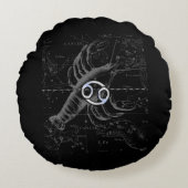 Hevelius上のクロムのような癌の〔占星術の〕十二宮図のサイン ラウンドクッション (正面)