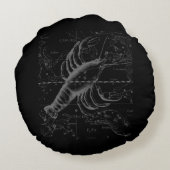 Hevelius上のクロムのような癌の〔占星術の〕十二宮図のサイン ラウンドクッション (裏面)