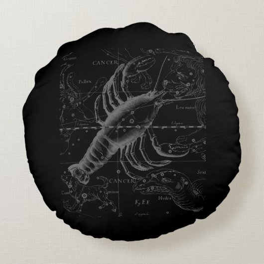 Hevelius上のクロムのような癌の〔占星術の〕十二宮図のサイン ラウンドクッション (裏面)
