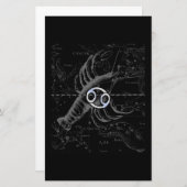 Hevelius上のクロムのような癌の〔占星術の〕十二宮図のサイン 便箋 (正面/裏面)