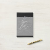 Hevelius版木、銅版、版画上のがん徴候のようなクロム ポストイット (デスク上)