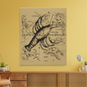 Hevelius 1690によるがん〔占星術の〕十二宮図星座 キャンバスプリント (インサイチュ (リビング))