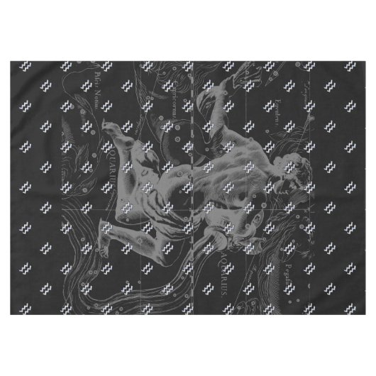 Hevelius 1690のクロームのようなアクエリアス〔占星術の〕十二宮図サイン テーブルクロス (正面(横))