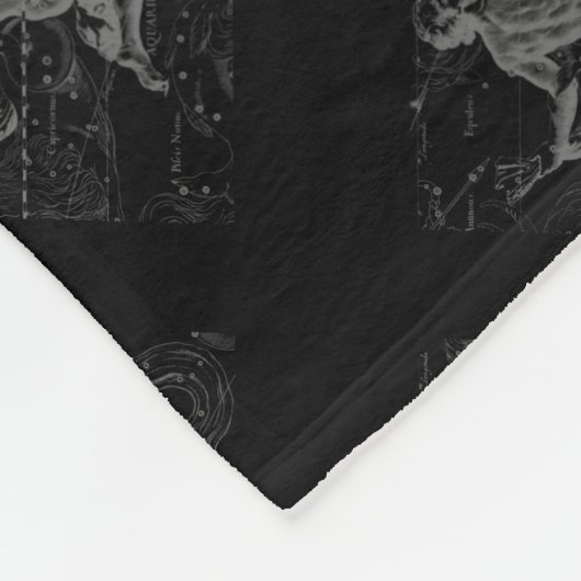 Hevelius 1690のクロームのようなアクエリアス〔占星術の〕十二宮図サイン フリースブランケット (角)