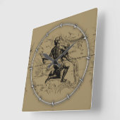 Hevelius 1690年著ヴィンテージのアクエリアスの星座 スクエア壁時計 (傾斜)
