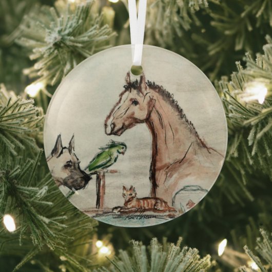 Hevener氏の協力 ガラスオーナメント (インサイチュ)