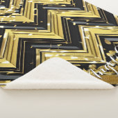 Hevron Blackと金ゴールドの名前 シェルパブランケット (3/4)