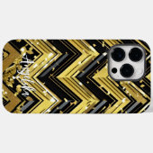 Hevron Blackと金ゴールドの名前 Case-Mate iPhoneケース (裏面 (横))