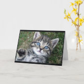 "Hewwo"の子猫 カード (黄色い花)