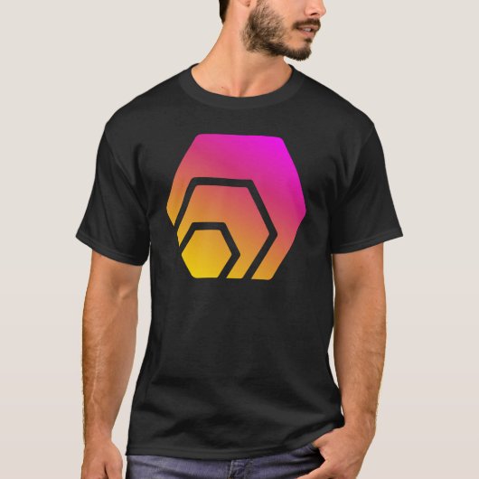 Hex Crypto Cryptocurrency Blockchain Coinロゴ Tシャツ (正面)