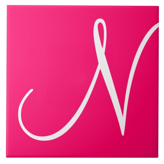 Hex ff0066色数モノグラムセラミックタイル タイル (正面)