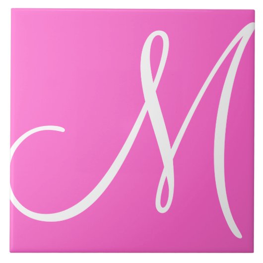 Hex ff66cc色番号モノグラムセラミックタイル タイル (正面)