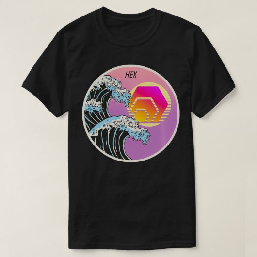 HEX Japanese Art Wave Crypto Cryptocurrency Logo Tシャツ (デザイン正面)