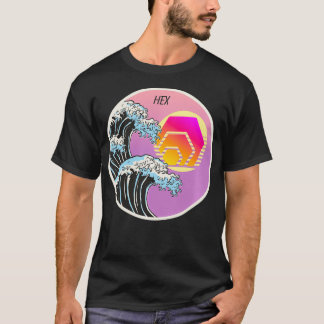 HEX Japanese Art Wave Crypto Cryptocurrency Logo Tシャツ