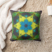 Hex Mandala Green Yellow and Blue クッション (ブランケット)