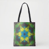 Hex Mandala Green Yellow and Blue トートバッグ (正面)
