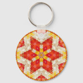 Hex Mandala Red and Yellow キーホルダー (正面)