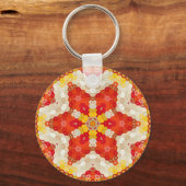 Hex Mandala Red and Yellow キーホルダー (正面)