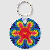 Hex Mandala Red Yellow and Blue キーホルダー (裏面)