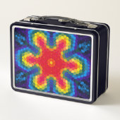 Hex Mandala Red Yellow and Blue メタルランチボックス (裏面)