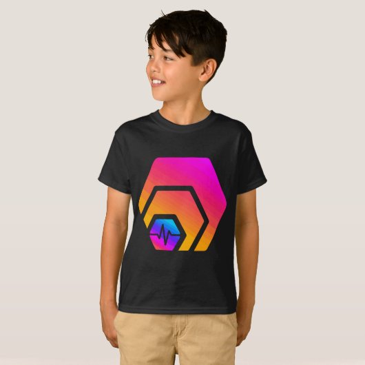 HEX PulseChain Crypto PLSロゴCryptocurrency Stak Tシャツ (正面フル)