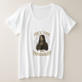 Hex the Patriarchy – Wiccan Witch Illustration  プラスサイズTシャツ (デザイン正面)