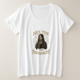 Hex the Patriarchy – Wiccan Witch Illustration  プラスサイズTシャツ