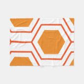 Hexagon abstract geometrical pattern in orange and フリースブランケット (正面(横))