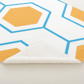 Hexagon abstract geometrical pattern in orange blu シェルパブランケット (3/4)